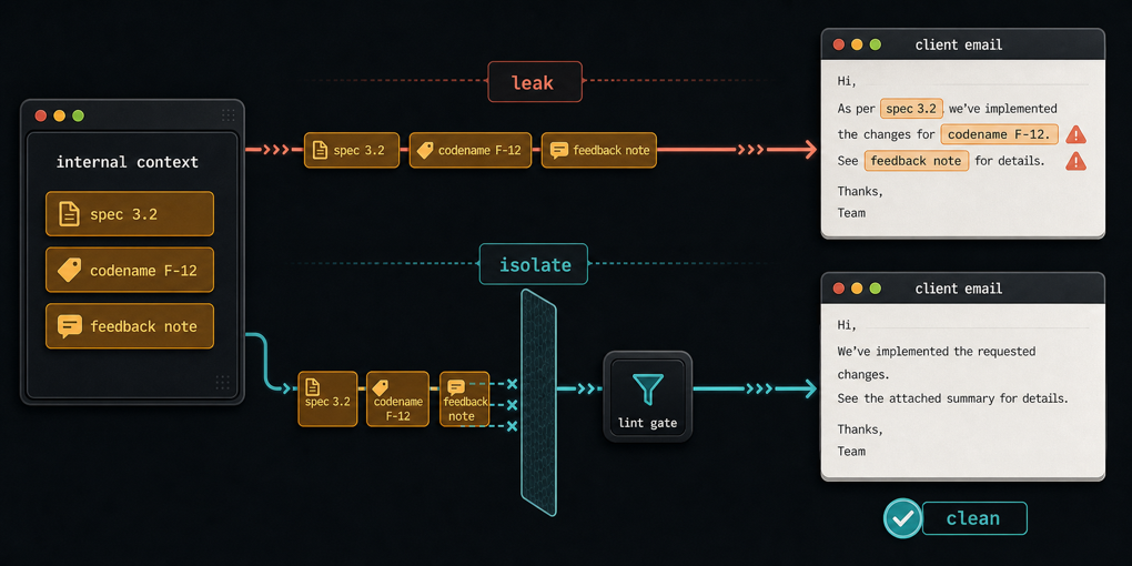 Your Agent Doesn't Know What's Internal: Context Leakage in AI Workflows